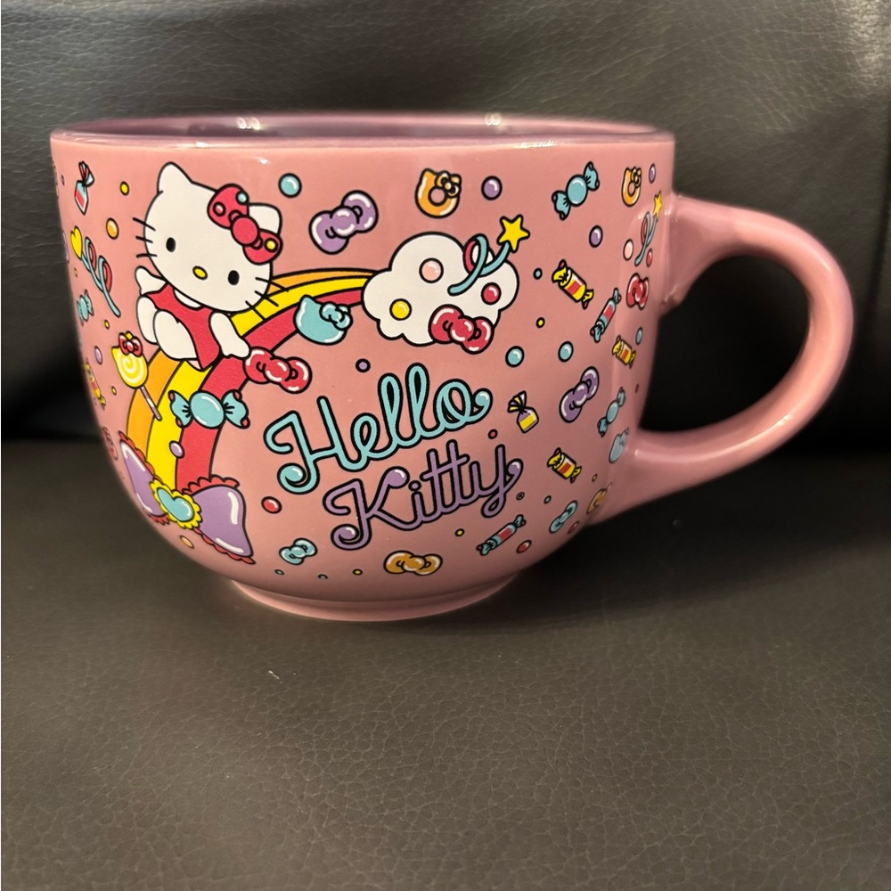 Hello Kitty Pink Mug with Colorful Design